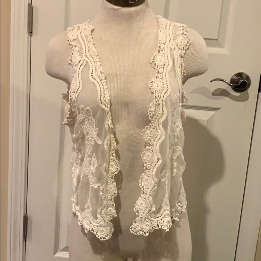 Beautiful Cream Lace Vest